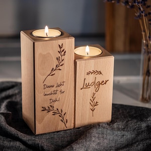 Personalisierbare Trauerkerze Holz, Trauer Geschenk, Gravur, Erinnerungslicht, Trauerlicht, Gedenkkerze, Trauergeschenk, Trauerlicht Kind