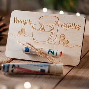 Geldcadeau keukenmachine, wensvervuller, geldcadeaumixer, geld geven, voucherkaart, geldcadeau Kerstmis, verjaardag