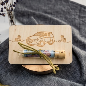 Geldcadeau auto, geld rijbewijs, wensvervulling, rijbewijs, brandstofbon, autorijbewijs, 18e verjaardag, brandstofbon
