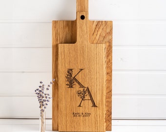 Hochzeitsgeschenk Brett, Geschenk Hochzeit, Holzbrett personalisiert, Schneidebrett Eiche, Geschenkidee Polterabend, Brett zur Hochzeit