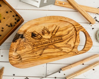 Grillgeschenk mit Gravur, Schneidebrett Männer, Grillmeister, Papa Geschenk, Geschenkidee, personalisiertes Grillbrett, Männergeschenk
