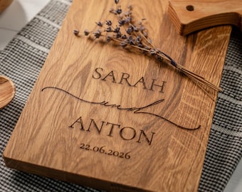 Schneidebrett Hochzeit, Name Brautpaar, Holzbrett personalisiert, Hochzeitsgeschenk, Geschenk Brautpaar, Geldgeschenk Hochzeit