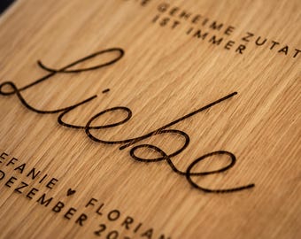 Huwelijkscadeau, gepersonaliseerd trouwbord, zilveren huwelijksverjaardag, gouden huwelijksverjaardag, het geheime ingrediënt is altijd liefde, trouwdatum