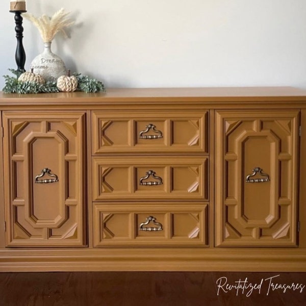 SOLD- Tobacco Brown Buffet | Large TV Console | Credenza | Solid Wood