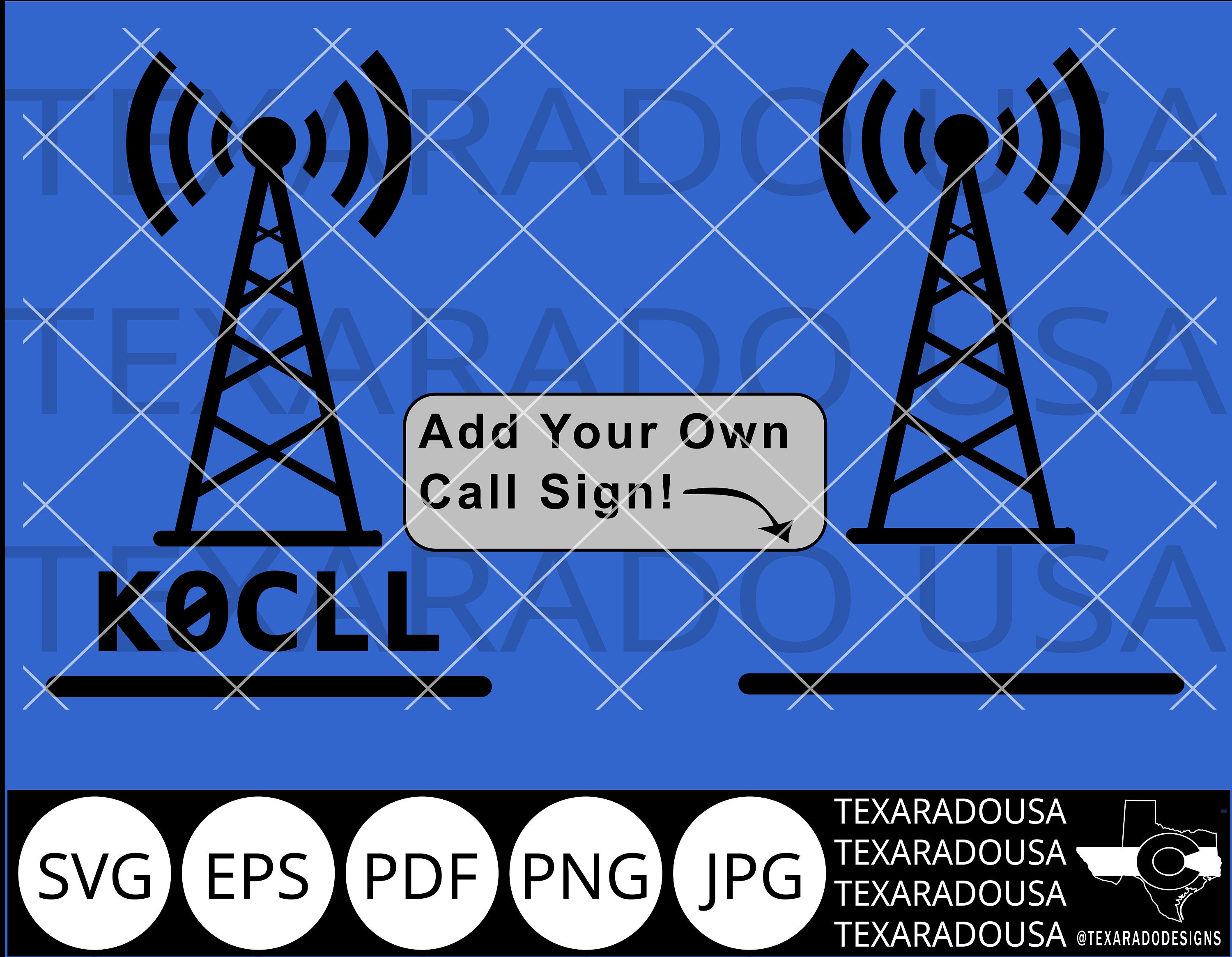Amateur Radio Tower, Ham Radio SVG Download Digital File for