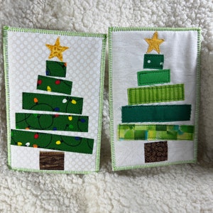 Gesteppte Postkartenmuster- Weihnachtsbaum- Weihnachtsbaum-Stoff Postkartenmuster