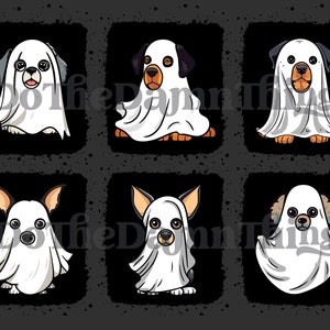 Halloween Cute Ghosts Dogs SVG & PNG Bundle - Funny Ghost Dog Clipart ...
