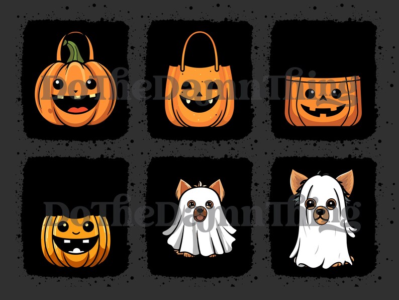 Halloween Cute Ghosts Dogs SVG & PNG Bundle - Funny Ghost Dog Clipart ...