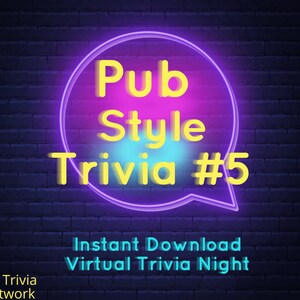 Trivia Night | Pub Style Trivia | Virtual Online Game | Self-Working Downloadable Powerpoint