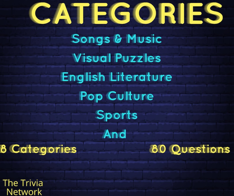 Trivia Night | Pub Style Trivia | Virtual Online Game | Self-working ...