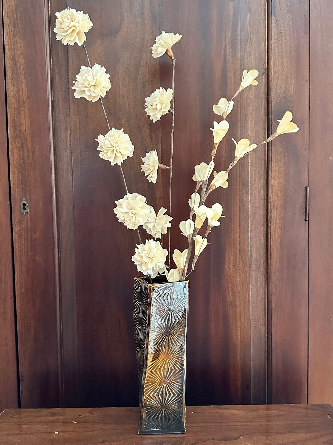 Hand Built Rectangular Vase With Rotation - Etsy