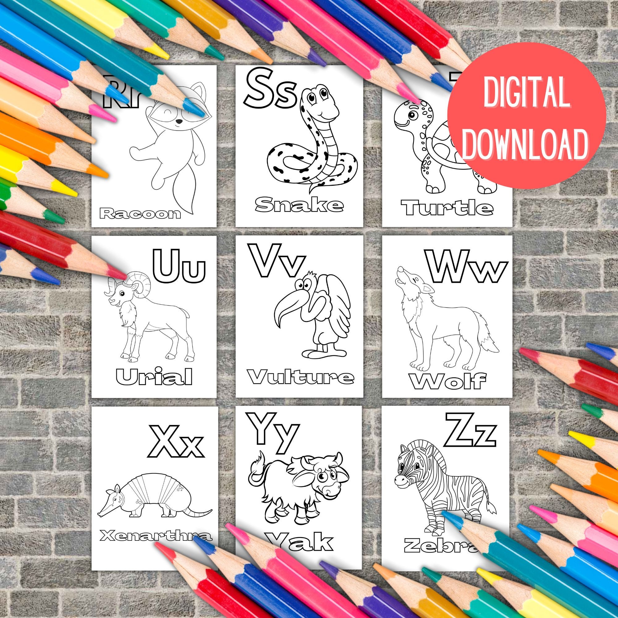 10 ABC Animal Coloring Pages: A Journey Through the Alphabet