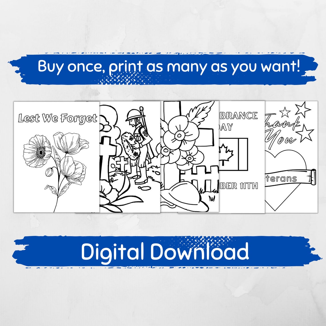 Printable Remembrance Day Coloring Pages Veterans Day - Etsy Canada