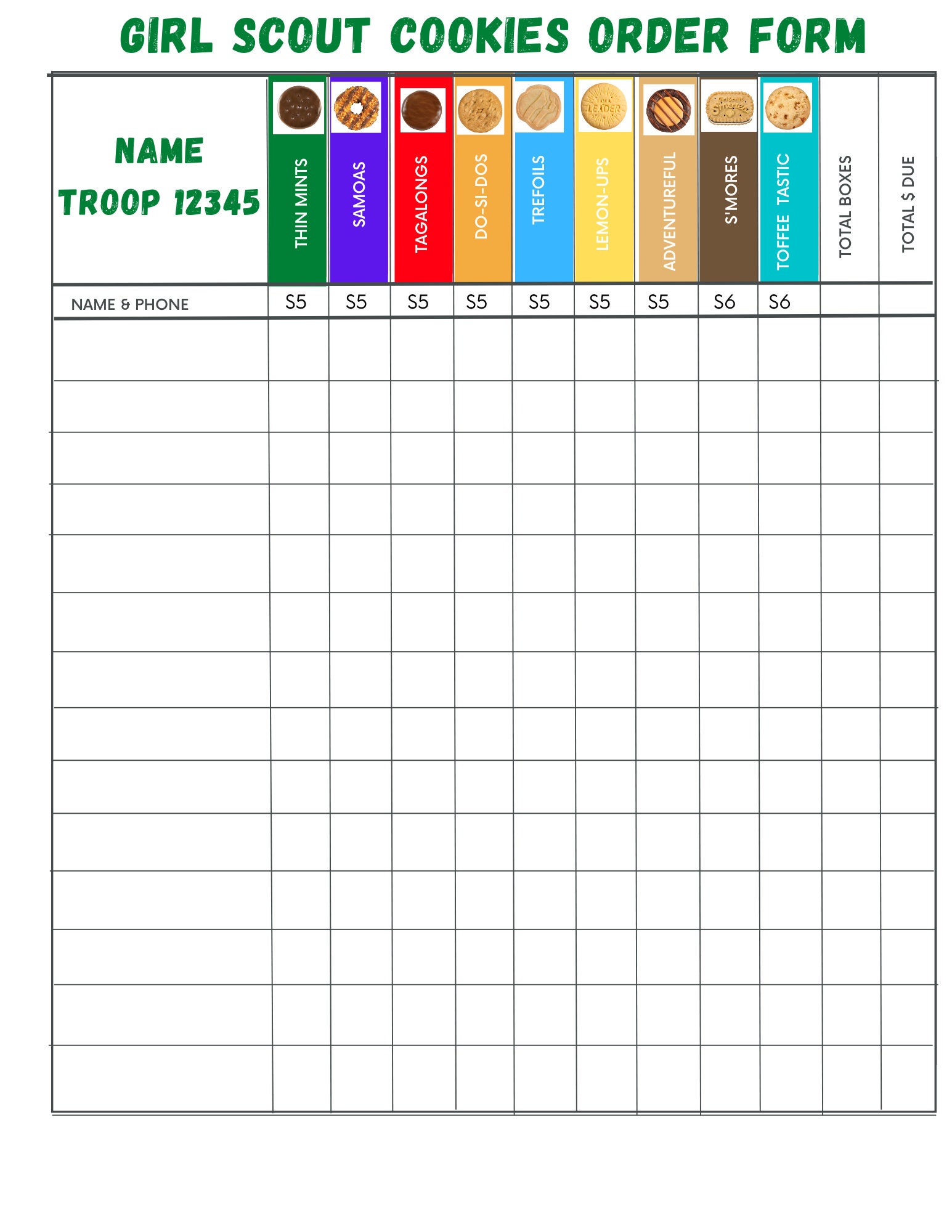 Girl Scout Cookie Little Brownie Baker Editable/printable Canva Seller ...