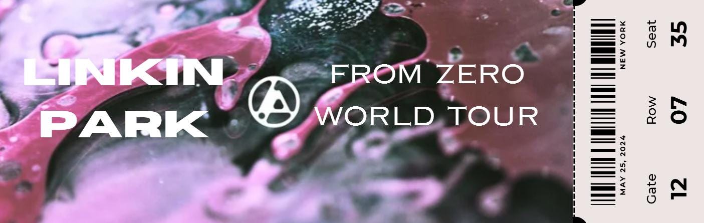 Linkin Park From Zero World Tour Ticket Stub Keepsake