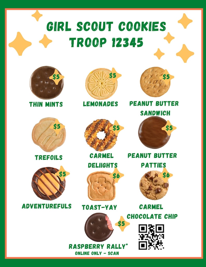 Girl Scout Cookie 2023 ABC Baker Editable/printable Canva Etsy