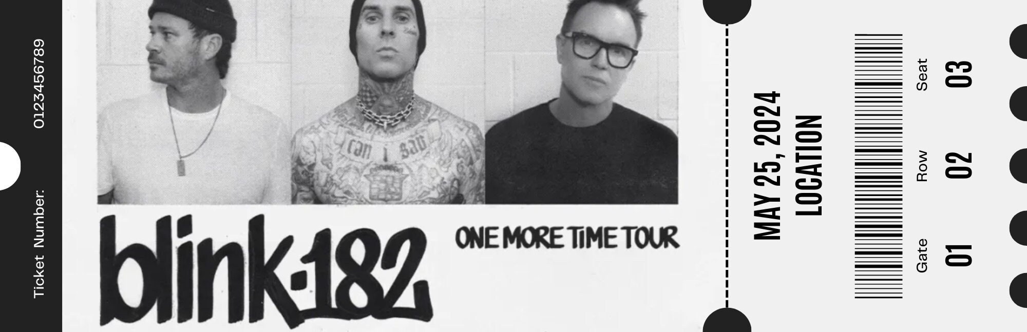 Blink 182 One More Timetour Ticket Stub Keepsake Surprise Gift Ticket Instant Download Canva