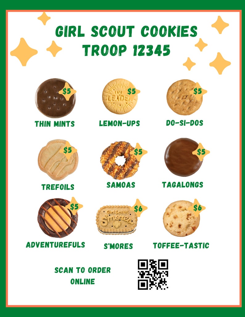 Girl Scout Cookie 2024 Little Brownie Baker Editable/printable Canva