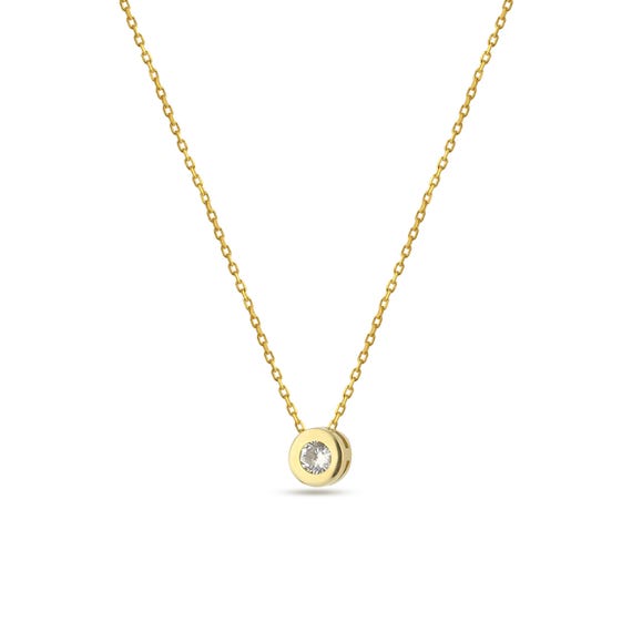14K Gold Plated Sterling Silver Zirconia Drop Necklace