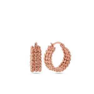Zierliche Rose Gold Creolen: Sterling Silber Huggies