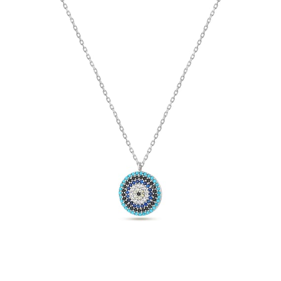 Dainty Evil Eye Necklace: Sterling Silver Protection Jewelry