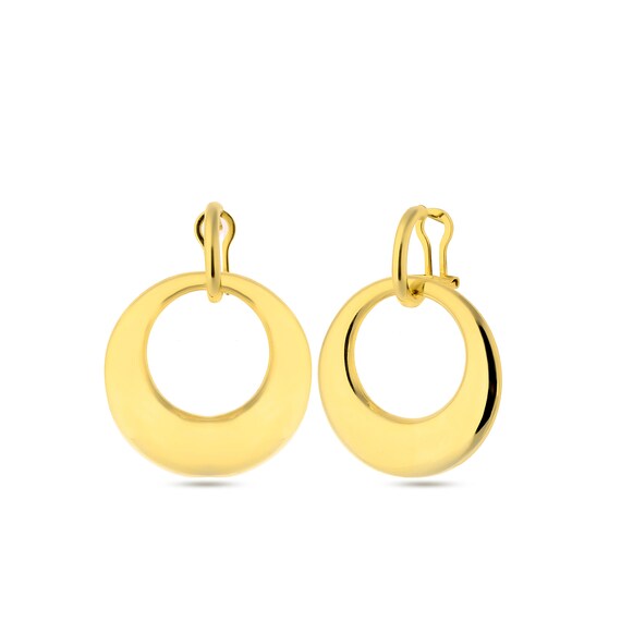 Thick Hoop Earrings 14k Gold Plated 925 Sterling Silver Jewelry