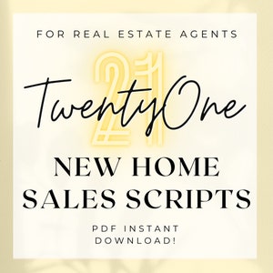 21 New Home Sales Scripts for Real Estate Agents | Building a Niche with New Construction Homes | Realtor Buyer Representation PDF Download