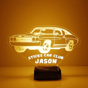 Classic Car Light Up, Personalized Gift,16 Color LED Night Light Lamp, FREE Engraving, Remote Control, Classic Car Enthusiast Gift