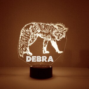 Fox Light Up, Personalized Kid&#39;s Gift, 16 Color LED Night Light Lamp, FREE Engraving, Remote Control, Kids Room Night Light