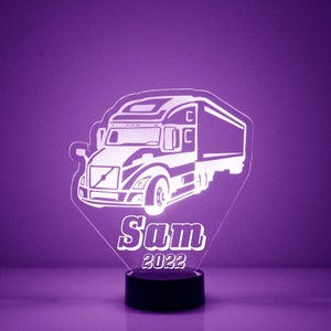 18 Rader Light Up, personalisiertes Geschenk, 16 Farben LED Nachtlicht Lampe, KOSTENLOSE Gravur, Fernbedienung, Trucker bestes Geschenk
