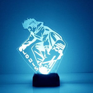 Skateboarder Light Up Sign, Personalized Gift, 16 Color LED Kid&#39;s Room Night Light Lamp, FREE Engraving, Remote Control, Skaters Gift