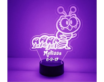 Luce notturna a LED personalizzata Caterpillar, lampada con telecomando a 16 colori