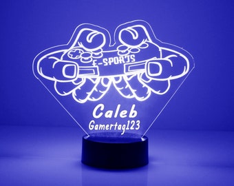 Controller per videogiochi E Sports Luce per giocatori, Regalo personalizzato per i fan dei giocatori, Lampada per luce notturna a LED a 16 colori, Incisione GRATUITA, Telecomando