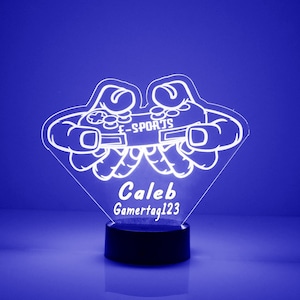 E Sports Video Game Controller Gamer Light, Personalized Gamer Fan Gift, 16 Color LED Night Light Lamp, FREE Engraving , Remote Control