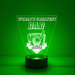 Golf Theme Light Up, Personalized Gift, 16 Color LED Night Light Lamp, FREE Engraving, Remote Control, Best Golfers Gift, Golf Theme Art
