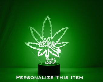 Personalized 420 Leaf LED Night Light, Custom Table Lamp
