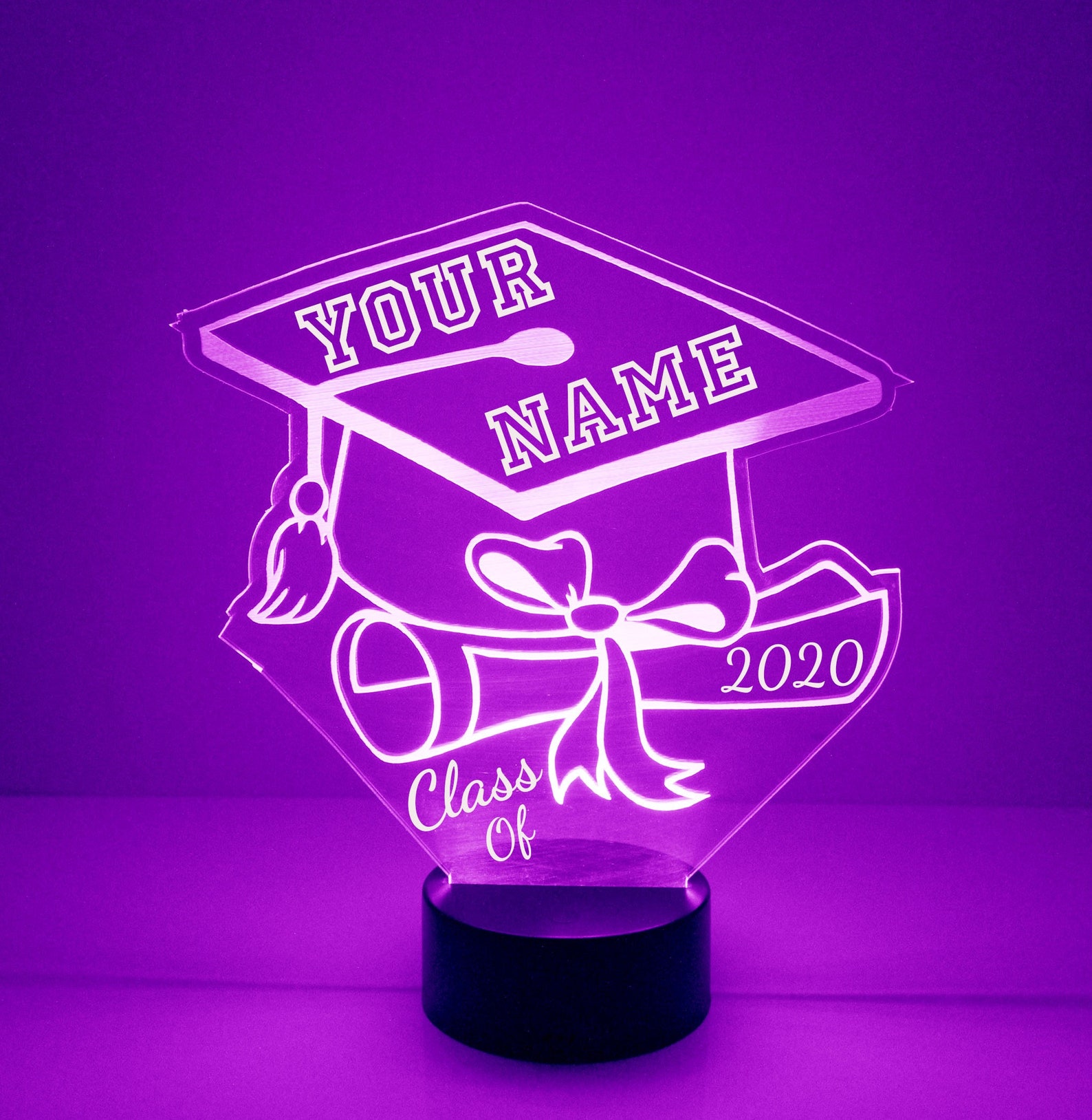 Graduation Cap Light Up, Personalized Gift, 16 Color LED Night Light ...