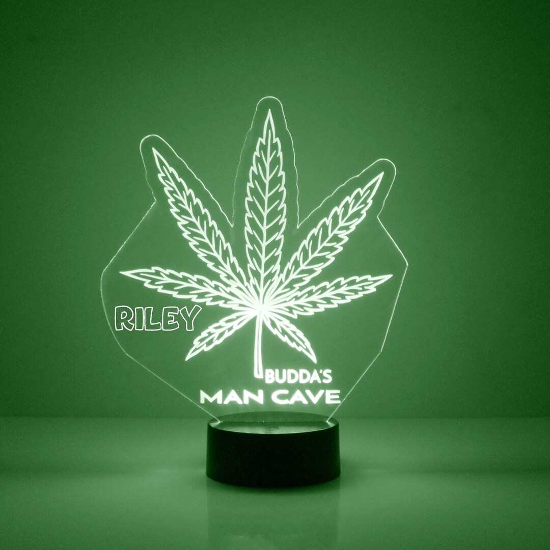 420 Leaf Light up LED Marijuana Pot Cannabis Weed Night Etsy