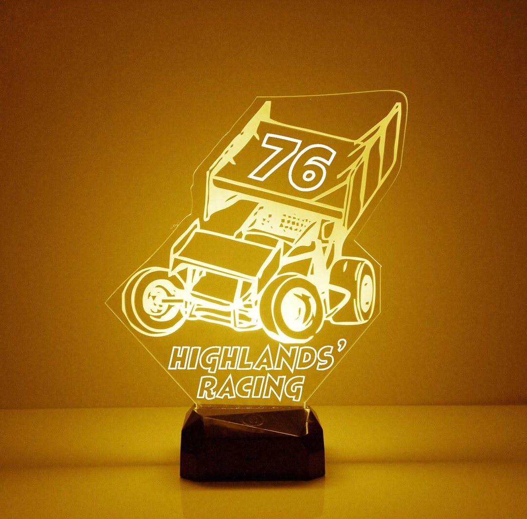 Sprint Car, Racing Theme Light Up, Personalized Gift,16 Color LED Night ...