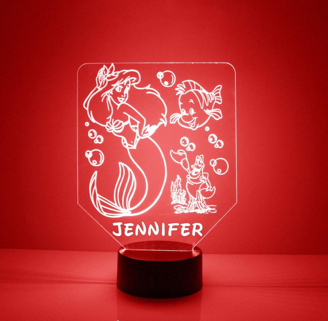 Handmade Ariel the Little Mermaid Light Up Personalized Etsy