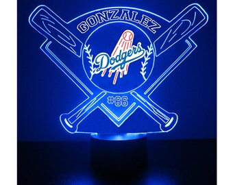 American Pro Baseball Fan LED Light Up Baseball & Bat, Personalized, Free Engraving, 16 Colors with Remote Control, Team Choice at Checkout,