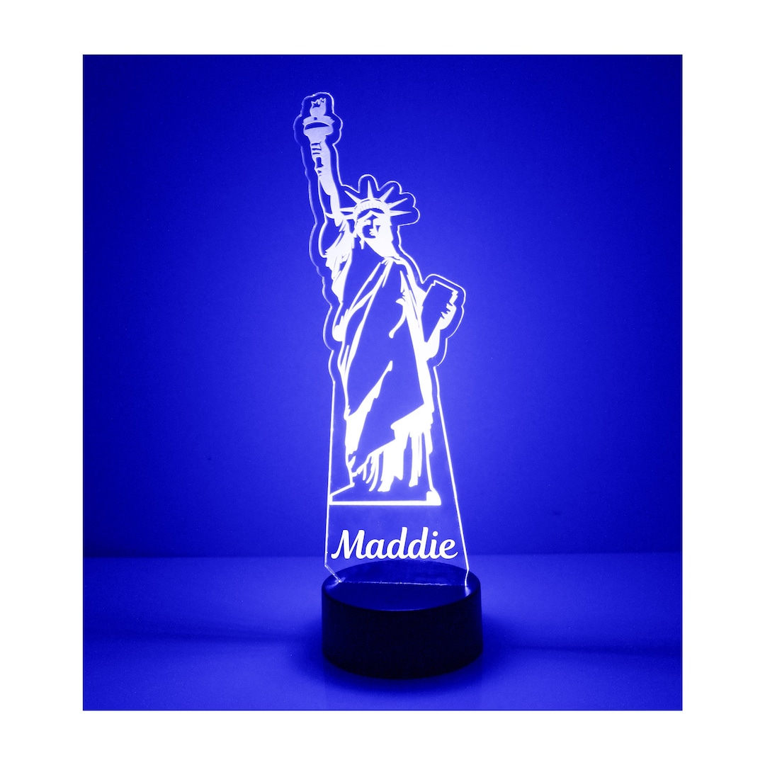 Statue of Liberty Light Up, Personalized Gift, 16 Color LED Night Light