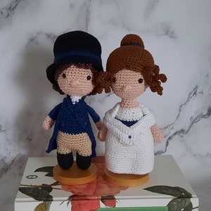 Elizabeth Bennet & Mr Darcy Liebespaar aus Stolz und Vorurteil/Jane Austen Romanfiguren/Geschenkidee Jane Austen Fan/Historische Liebespaare Bild 1