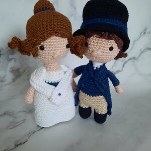 Elizabeth Bennet & Mr Darcy Liebespaar aus Stolz und Vorurteil/Jane Austen Romanfiguren/Geschenkidee Jane Austen Fan/Historische Liebespaare Bild 2