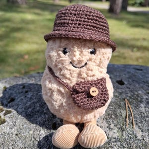 Peluche de cacahuete con disfraz de Sherlock Holmes y Dr. Watson, con bolso bandolera, traje de crochet, adorno, no es un juguete, no es para niños. "Watson"