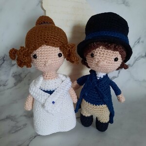 Elizabeth Bennet & Mr Darcy Liebespaar aus Stolz und Vorurteil/Jane Austen Romanfiguren/Geschenkidee Jane Austen Fan/Historische Liebespaare Bild 3