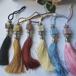 Car Mirror Hanging Pendant Tassel islamic Decoration with dua, Ayatul Kursi, Keyring, Keychain, Car mirror hanging charm, Hanging Ornament
