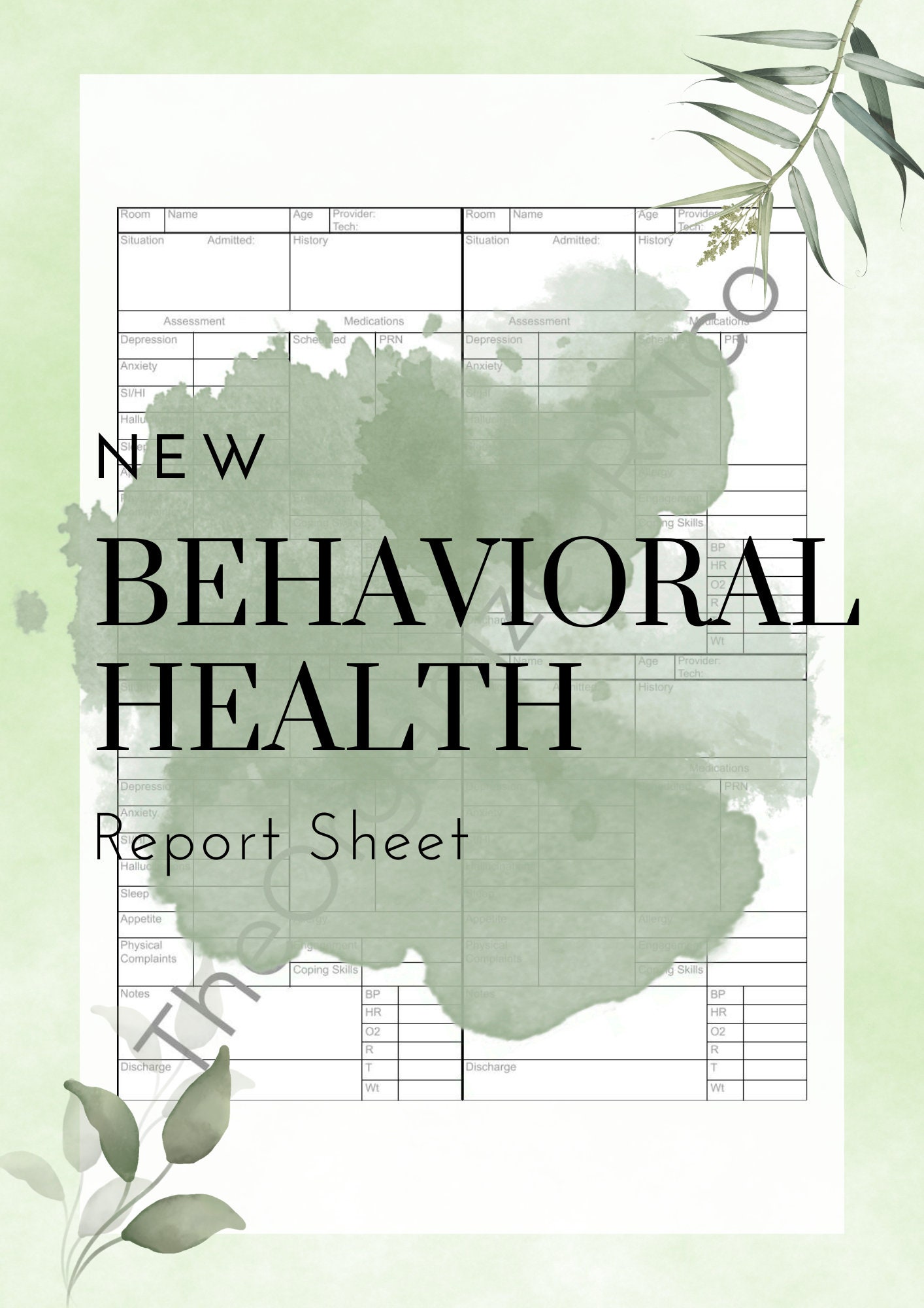 The Behavioral Health Report Sheet - Etsy