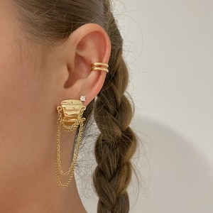18K Gold Plated Mix match Earrings, Mix Match Chain Earrings, Trendy Earring, Modern Earrings, Fashion Earrings, Party Earrings, Zosia