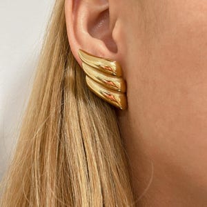 Chunky Silver Earrings, Chunky Earrings, Waterproof Earrings, Trendy Earrings, Thick Gold Earrings, Silver Earrings